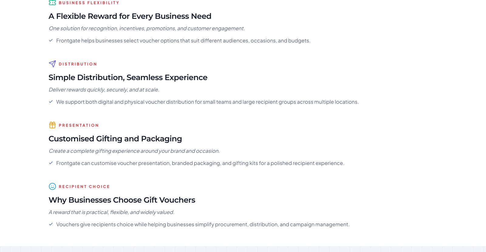 The Gift Cards & Gift Voucher Solutions page (part 3)